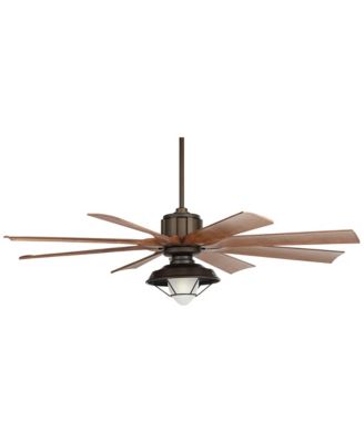 60" Defender Industrial Indoor Outdoor Ceiling Fan with LED Light Remote Oil Rubbed Bronze Koa Damp Rated for Patio Exterior Home