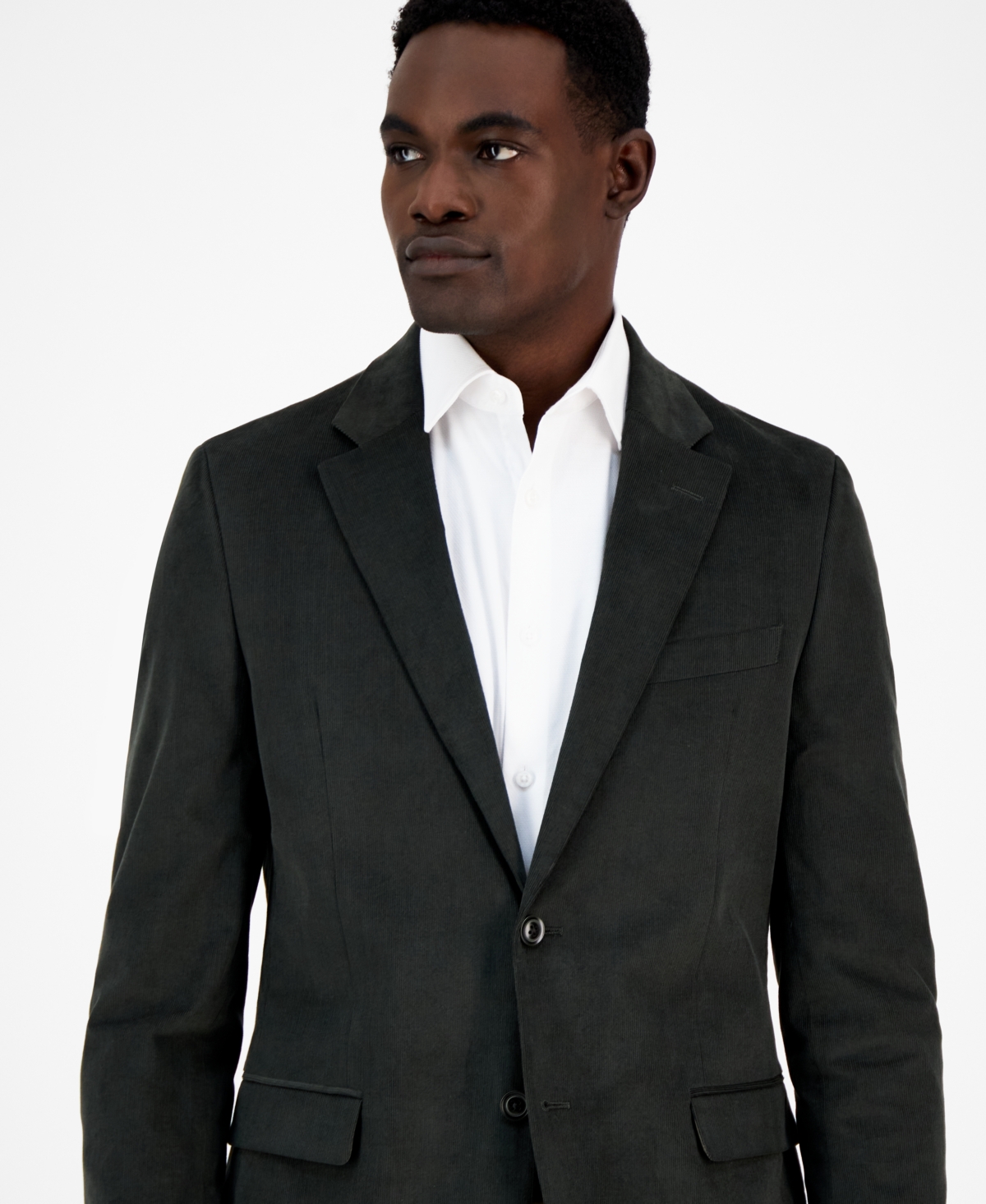 Nautica Men's Modern-Fit Solid Stretch Corduroy Elbow Patch Sport Coat