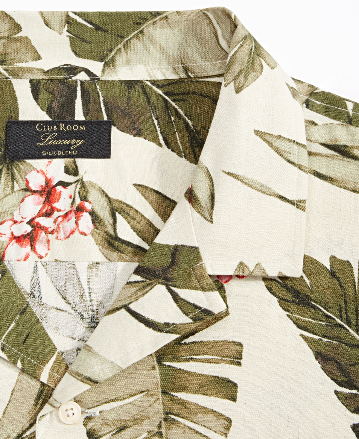 Club Room Men's Tropical Silk-Blend Short-Sleeve Button-Down Shirt, Created for Macy's