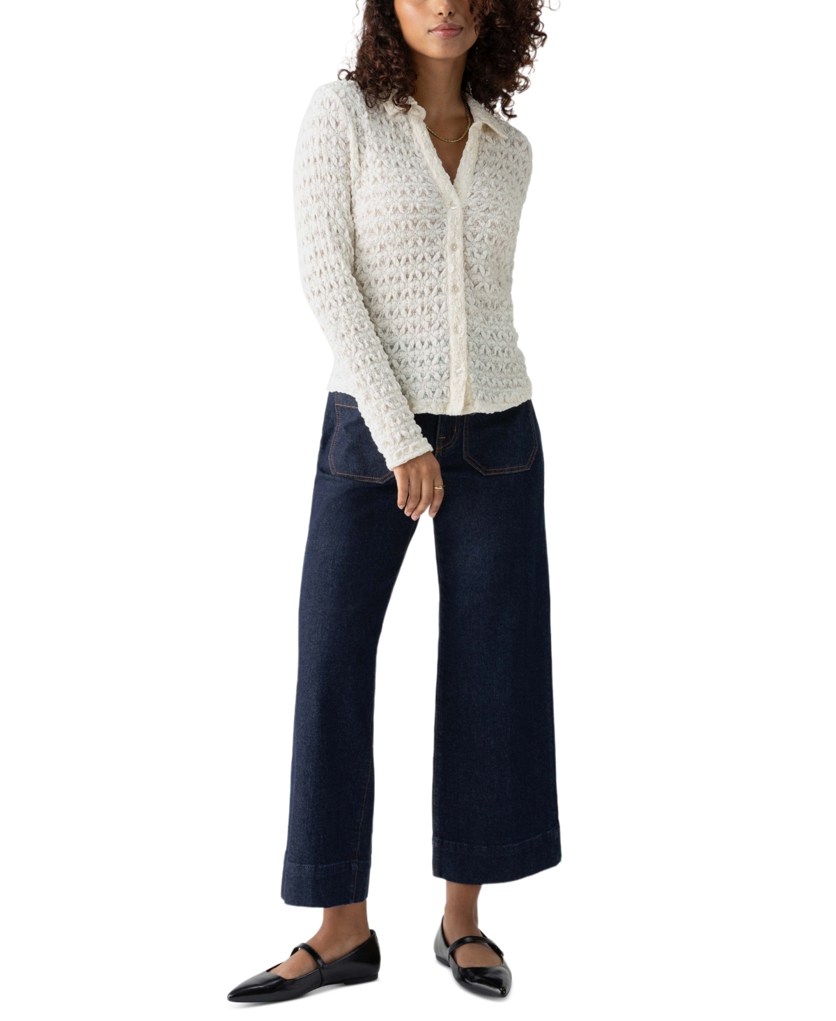 Sanctuary Women's Dreamgirl Lace Button-Up Shirt