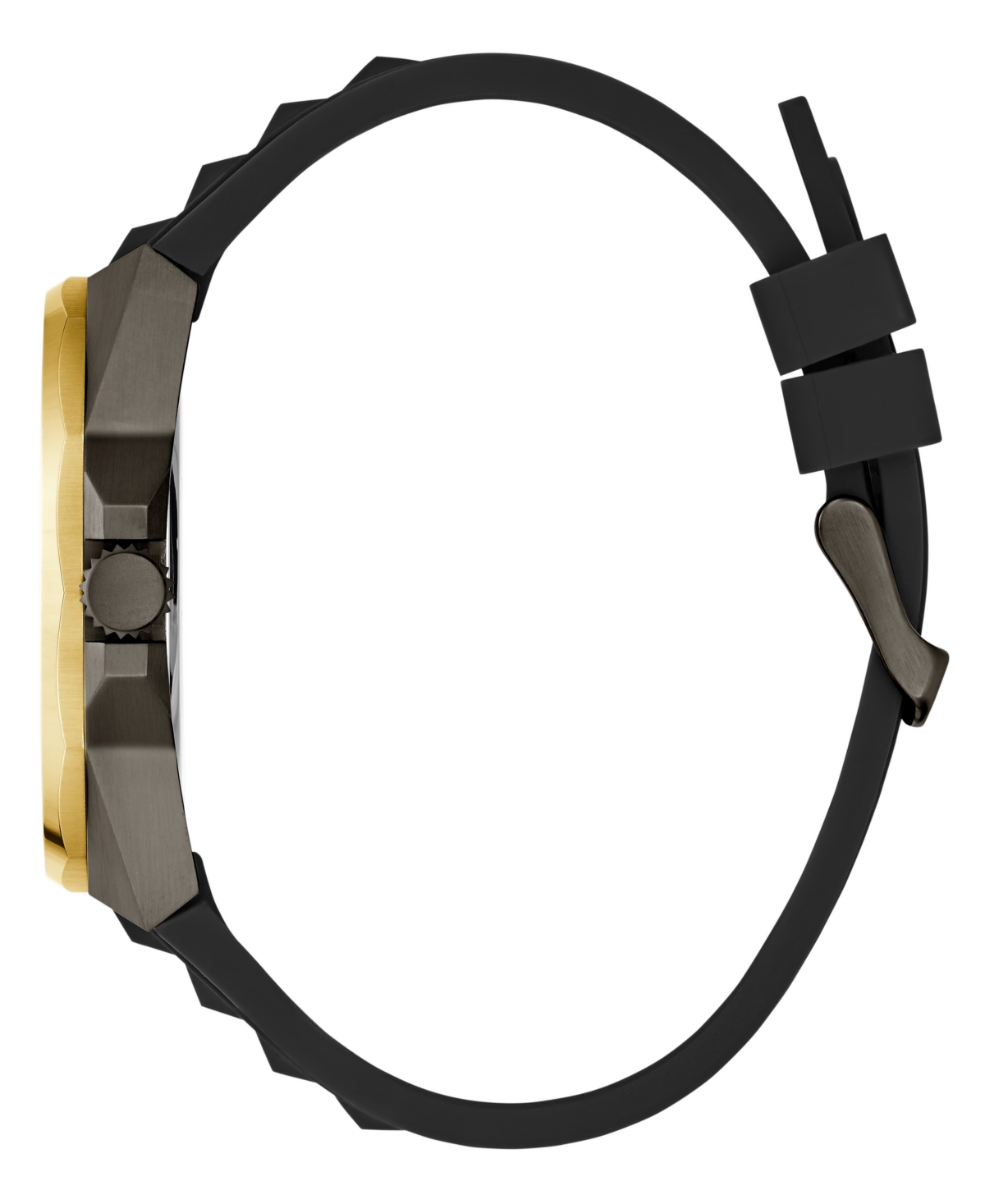 Guess Men's Multi-function Black Silicone Watch 46mm In Black