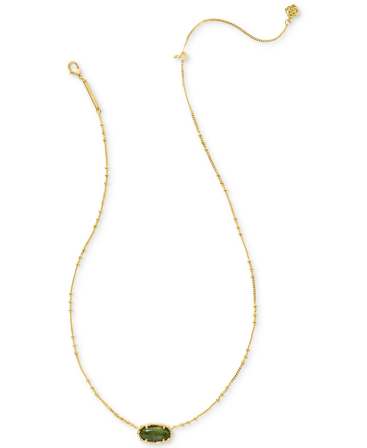 Kendra Scott 14k Gold-Plated Bamboo Framed Stone Adjustable Pendant Necklace, 19