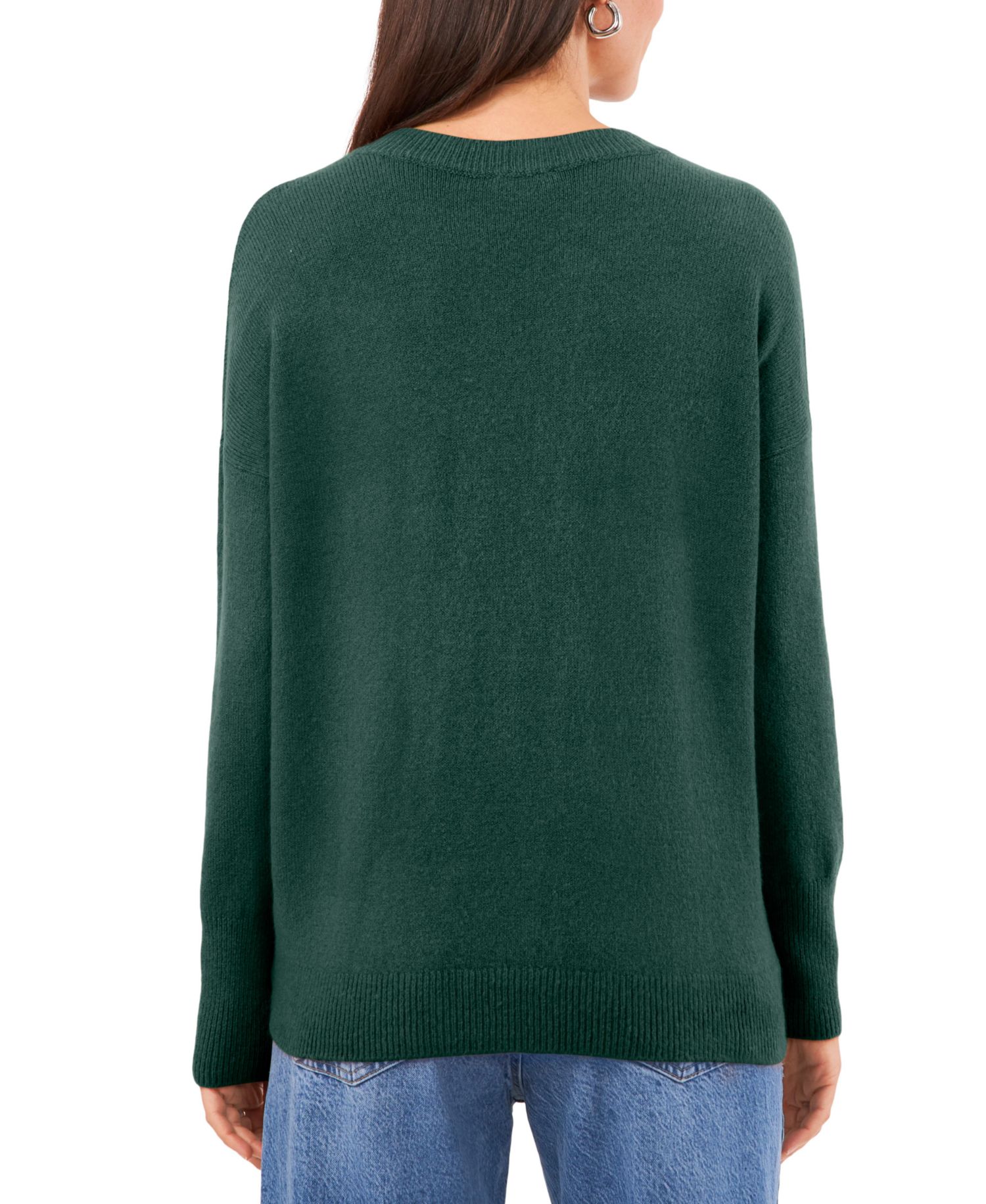 Women's Cozy V-Neck Dropped-Shoulder Sweater