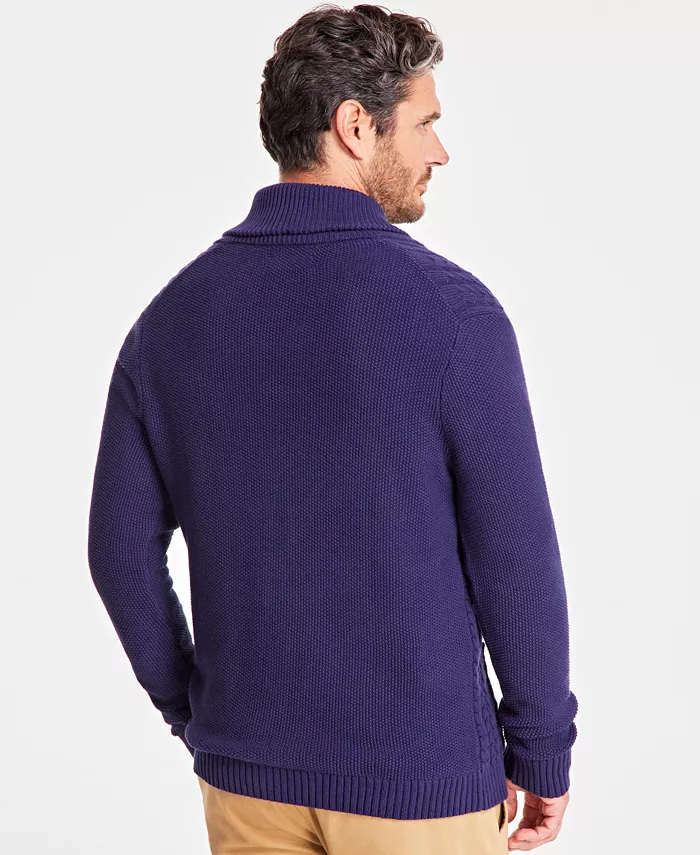 Men's Chunky Shawl Collar Cardigan Sweater - thumbnail 2