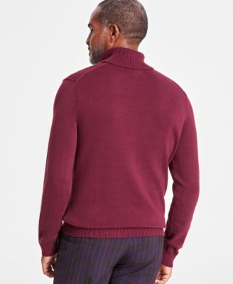 Men's Textured Cotton Turtleneck Sweater, Created for Macy's 