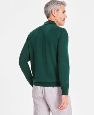 Men's Merino Wool Blend Polo Sweater, Created for Macy's 
