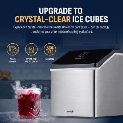 Countertop Clear Ice Maker 40 lbs Daily Output with BPA-Free Easy-Clean Parts for Cocktails and More