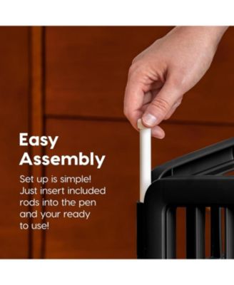 24" Exercise 4-Panel Pet Playpen with Door, Dog Playpen, Puppy Playpen, for Small and Medium Dogs, Keep Pets Secure, Easy Assemble, Rust-Free, Heavy-Duty Molded Plastic, Customizable, Black