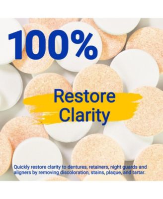 Retainer Cleaner with 120 Denture Cleaning Tablets, Quickly Remove Odors, Discoloration Stains & Plaque from Aligner, Mouth Guard, Night Guard and More Dental Appliances
