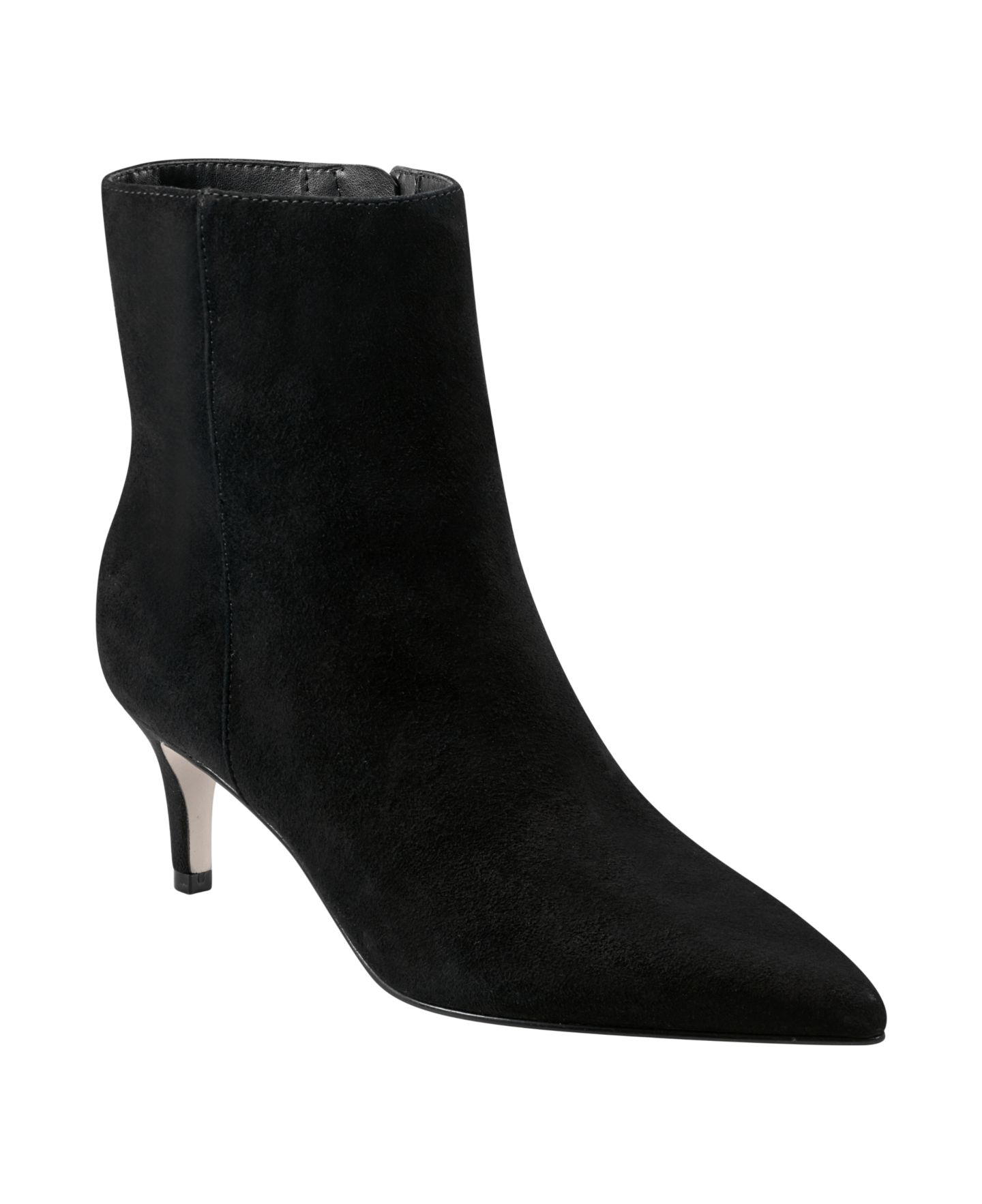 Женские ботинки Marc Fisher Glorry Pointy Toe Kitten Heel Booties, цвет: Чёрный замшевый — фото 1