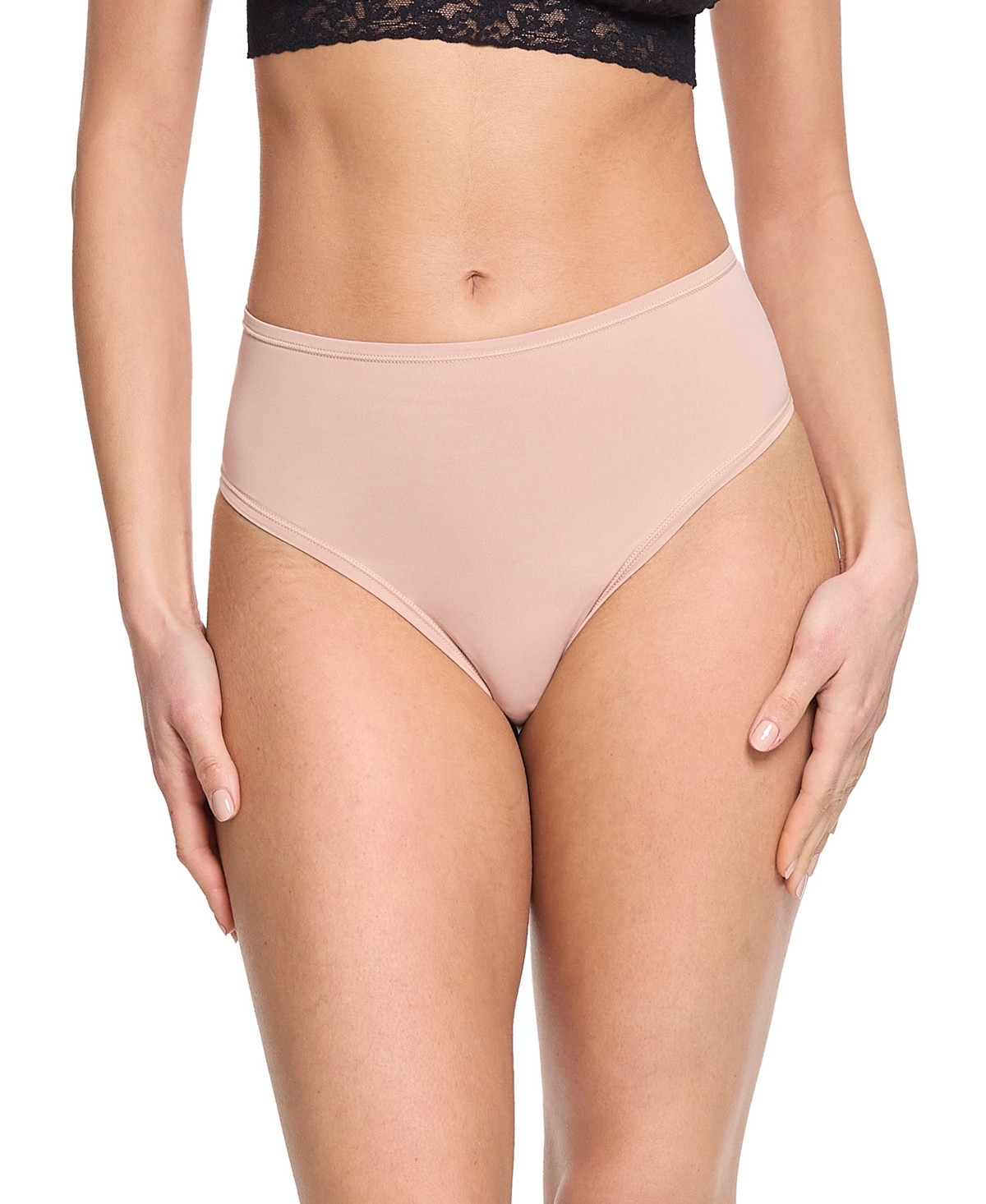 Hanky Panky Playstretch High Rise Thong In Almond Milk Brown