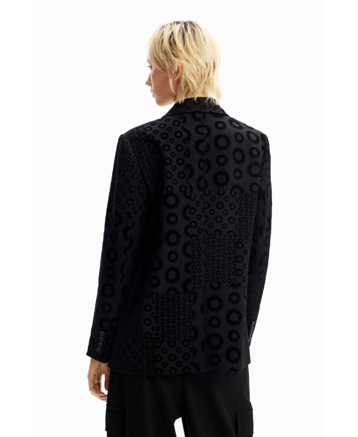 Desigual Women's Geometric flocked blazer