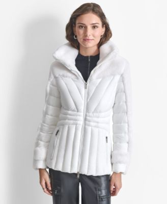 Dkny white puffer fashion coat