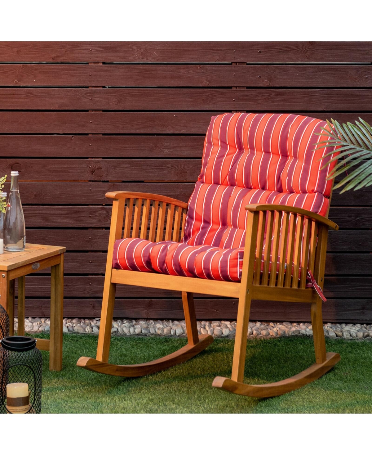 Skonyon Tufted Patio High Back Chair Cushion with Non-Slip String Ties