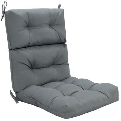 Tufted Patio High-Back Chair Cushion with Non-Slip String Ties