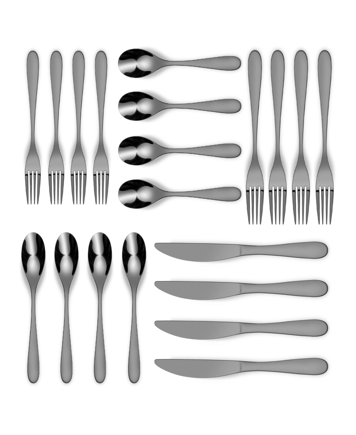 Ornative Percival Service For 4 20 Piece Flatware Set In Black