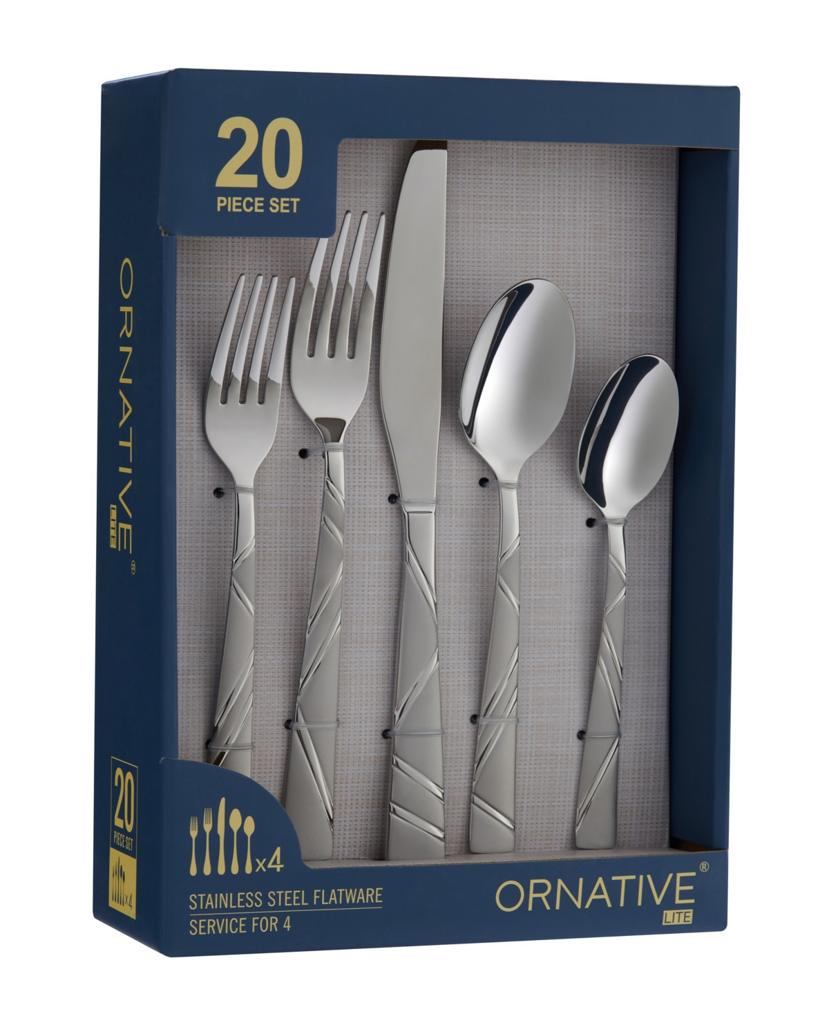 Ornative Jonah Sand 20 Piece Flatware Set, Service for 4