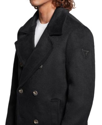 Men's Peacoat with Removable Nylon Hooded Inset