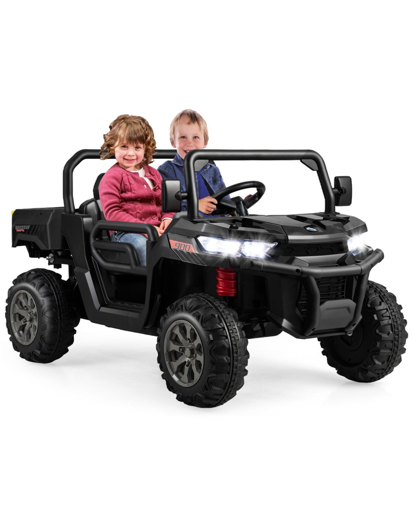 Детская игрушка SUGIFT 2-Seater Ride-On Dump Truck with Dump Bed and Shovel, 110 lbs Capacity, Ages 3+, цвет: Чёрный — фото 4