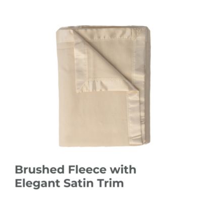 Fleece Blanket | Queen | Viscose Material | Satin Binding Border | Sized for Top of Bed | Ideal for Year Round Use