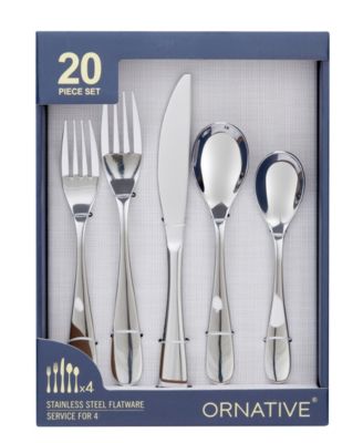 Percival Mirror 20 Piece Flatware Set, Service for 4 