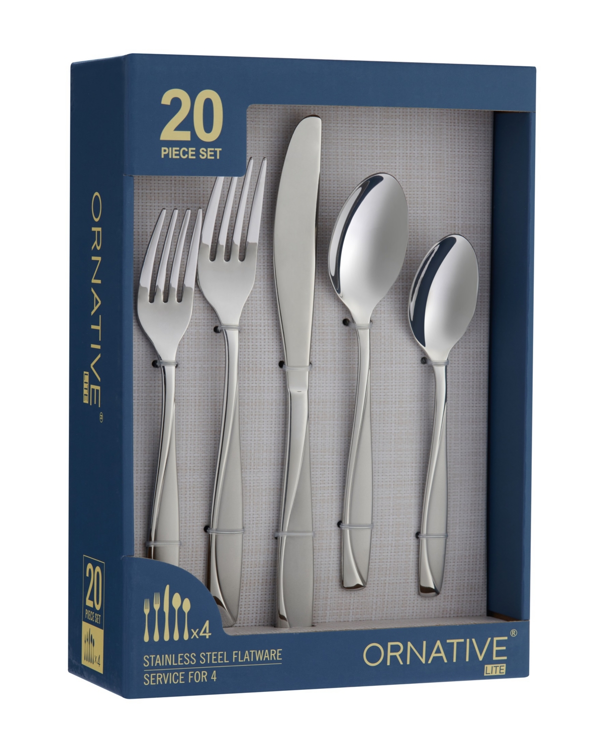 Ornative Cian Sand 20 Piece Flatware Set, Service for 4