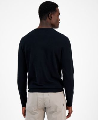 Men's Solid V-Neck Cotton Sweater