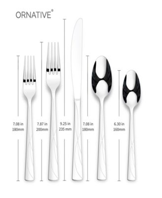Jara Mirror 42 Piece Flatware Set with Wire Caddy, Service for 8 