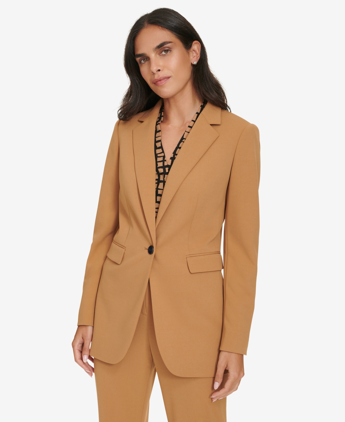 CALVIN KLEIN WOMEN'S ONE-BUTTON BLAZER