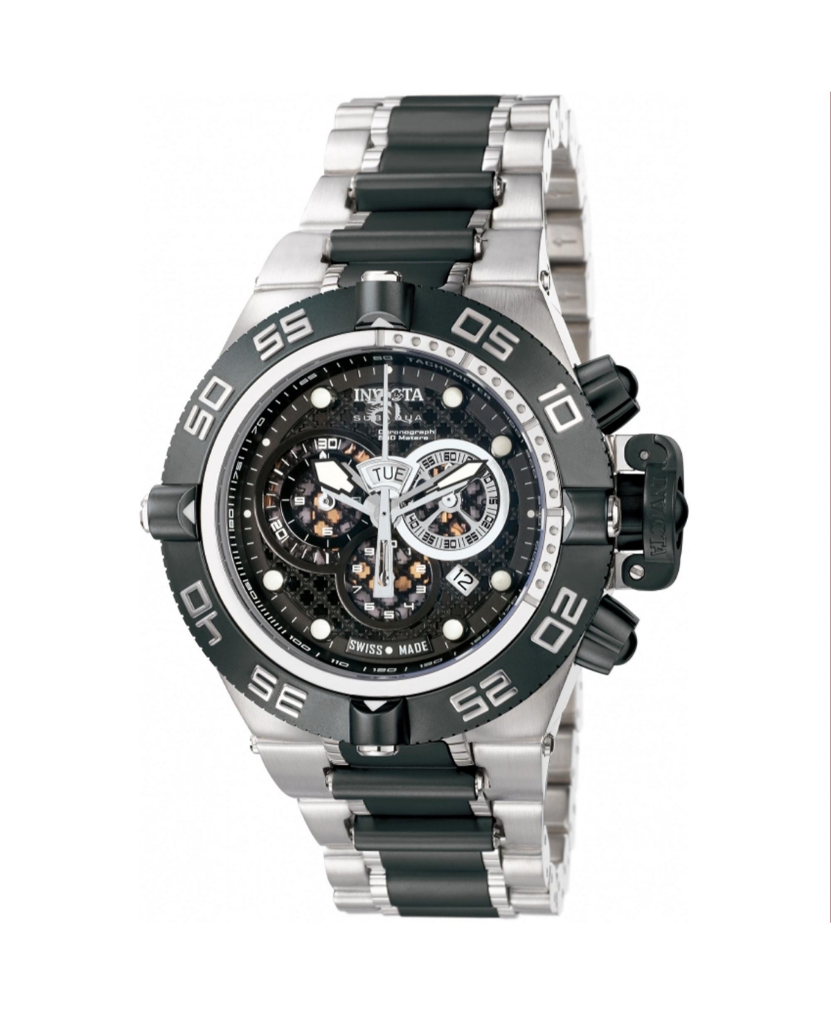 Invicta Men s 6546 Subaqua Quartz Chronograph Black Dial Watch Black Smart Closet