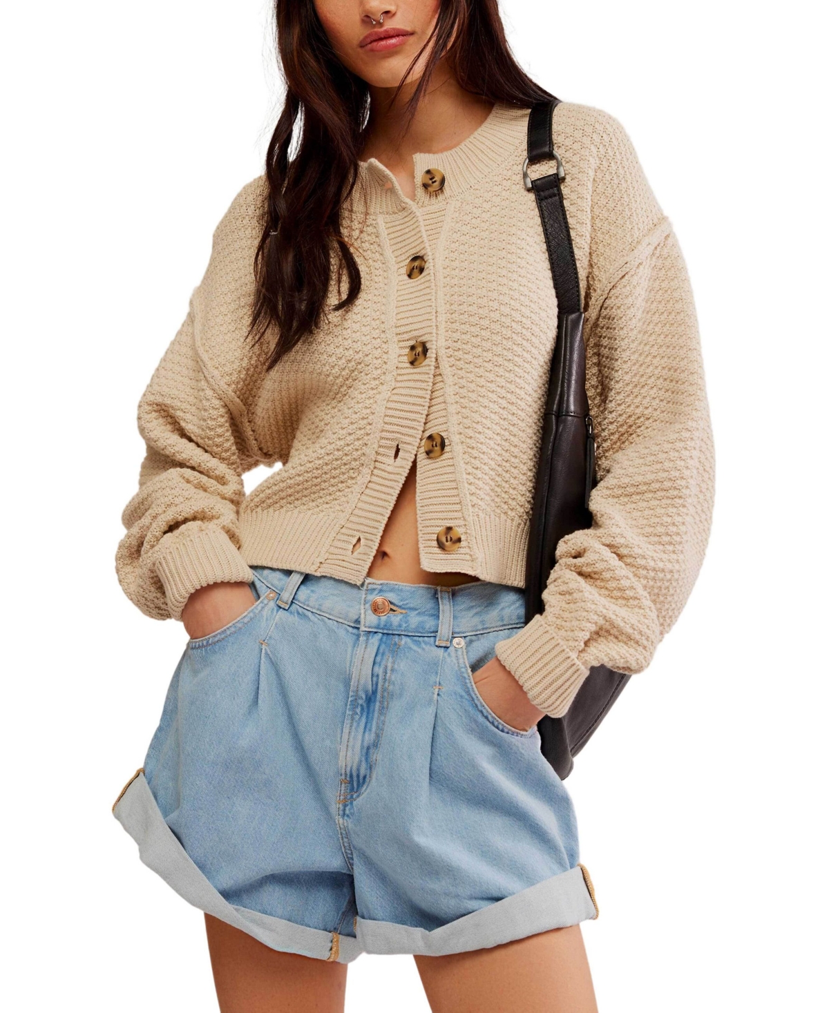 Free People Women's Lila Slouchy Cropped Cardigan