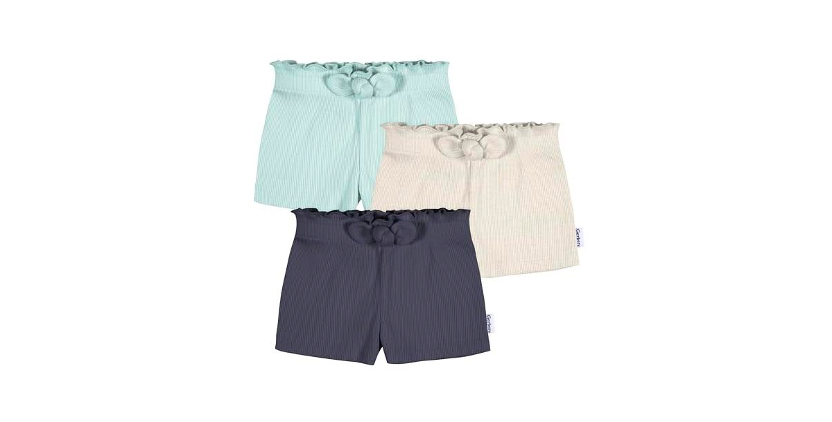 Gerber Baby Girls Baby Pull-On Knit Shorts, 3-Pack