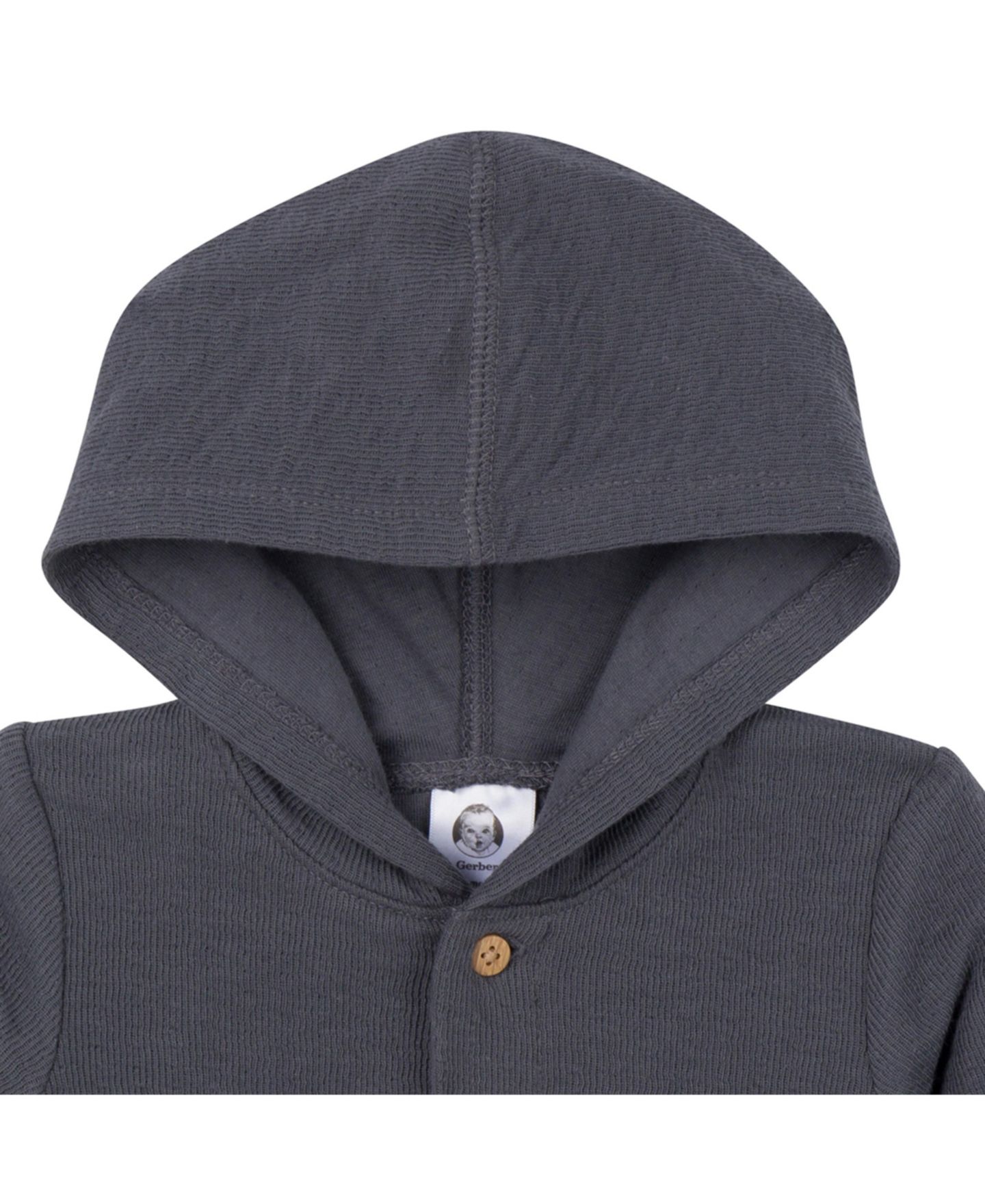 Комбинезон Gerber Hooded, Charcoal для мальчиков-малышей, цвет: Угольный — фото 5