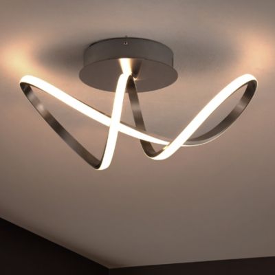 Chantelle 19.5" 1-Light Modern Minimalist Aluminum Loop Integrated LED Semi Flush Mount