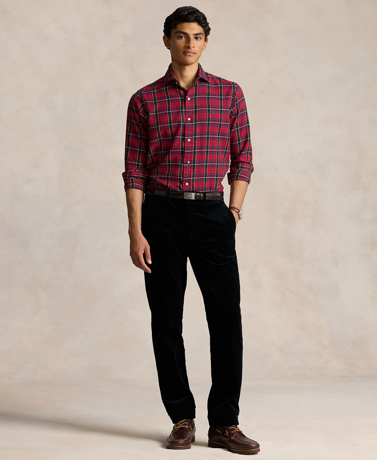 Polo Ralph Lauren Men's Classic-Fit Plaid Twill Shirt -navy