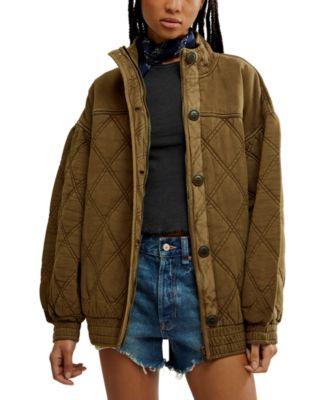 Free People Women's Juno Quilted Cotton Zip-Front Jacket - Macy's