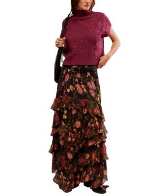 Macy's floral maxi skirt best sale