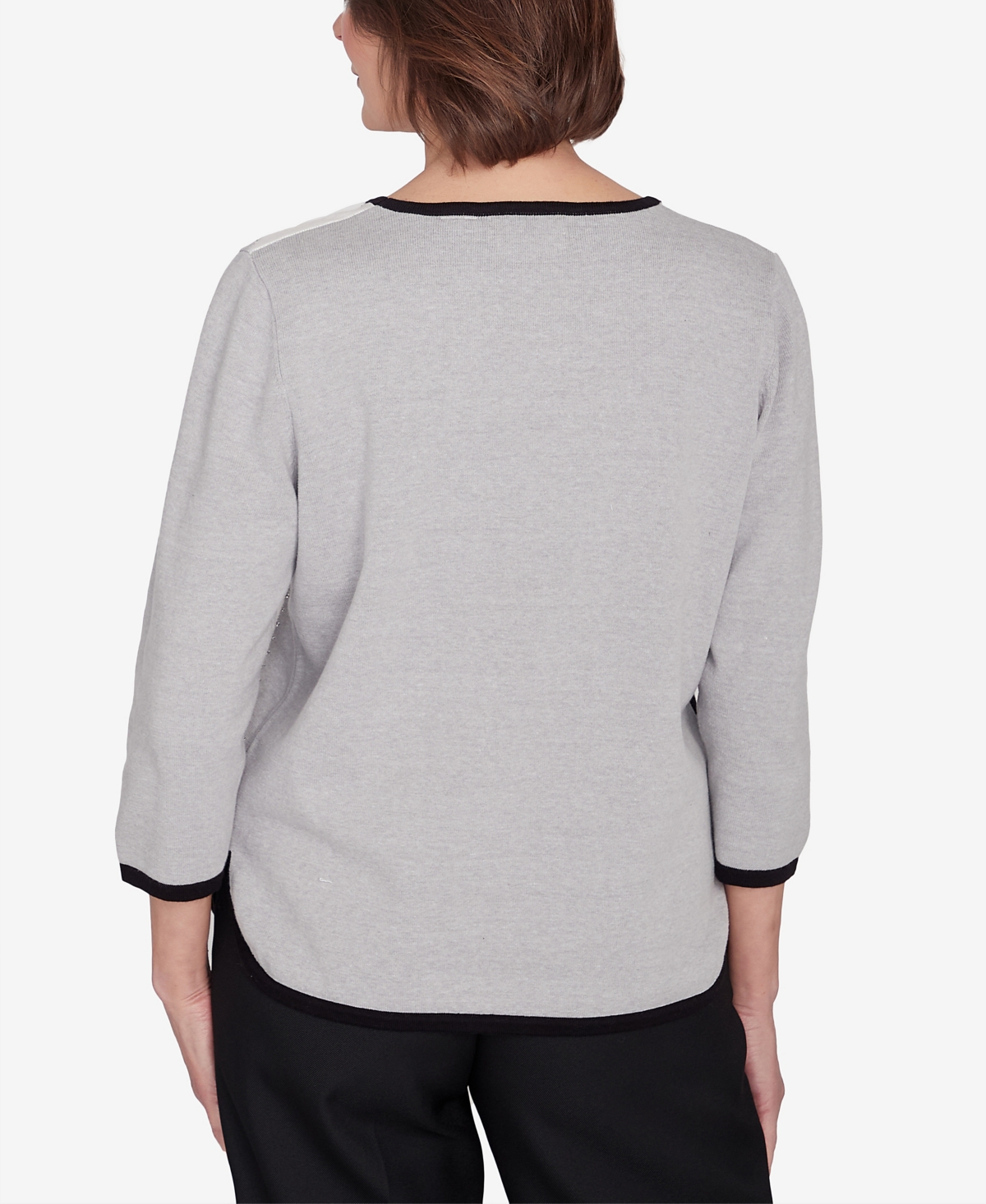 Alfred Dunner Classic Color Block Beaded Top In Red