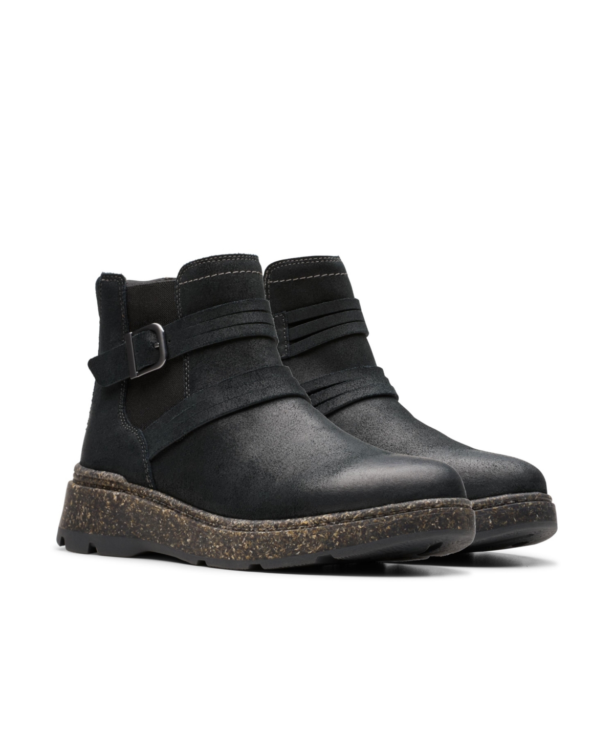 Clarks Women's Collection Noralyn Strap Boots In Black Suede