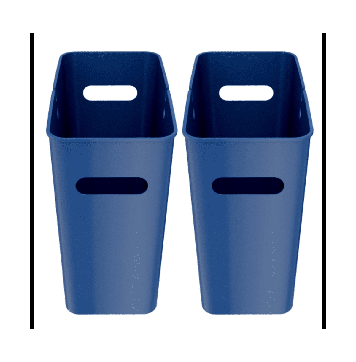 SlimGiant Plastic Wastebasket with Handles 4.2 Gallon Set of 2 - Brown