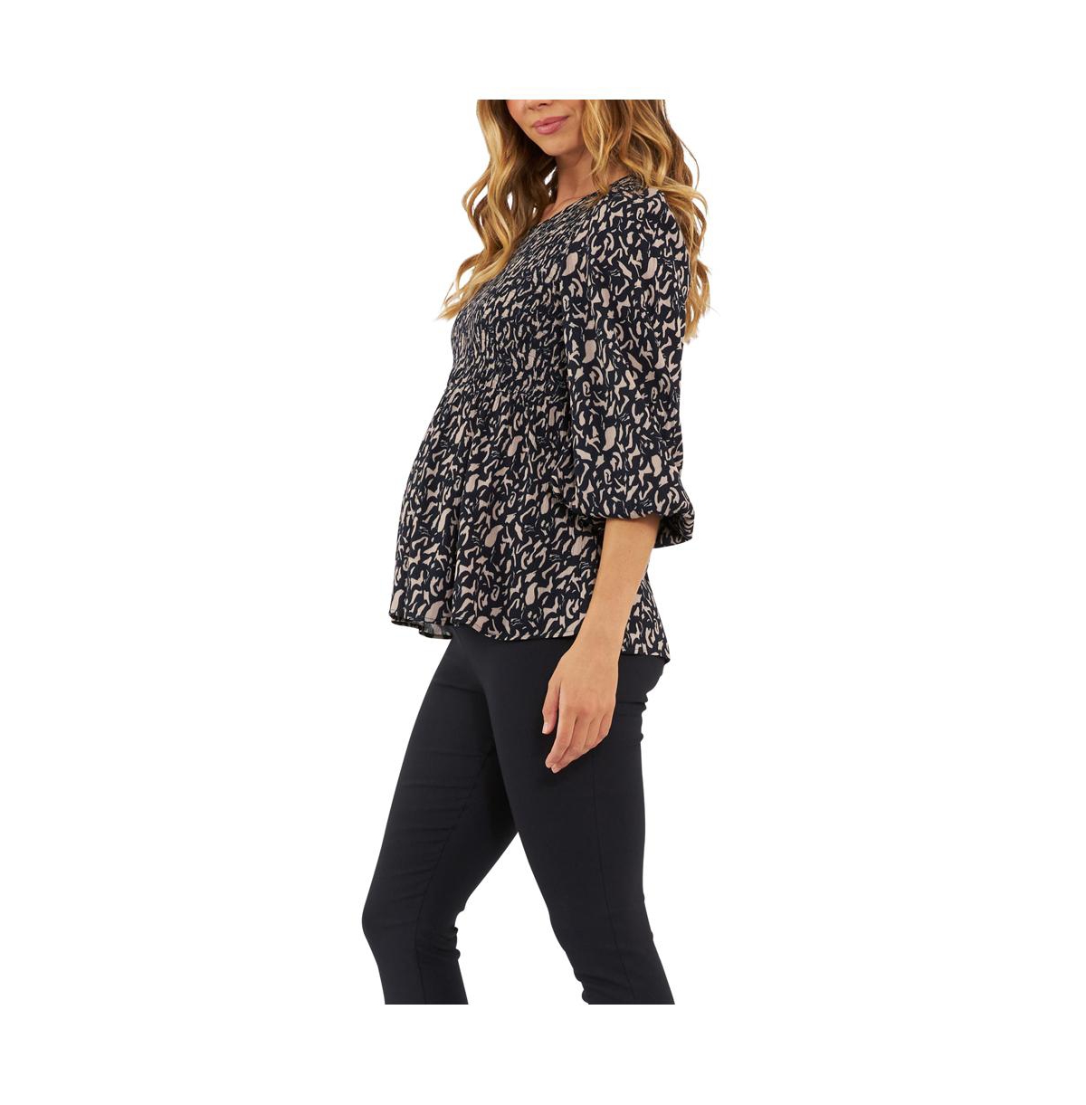 Ripe Maternity Maternity Izzie Shirred Top -/ mocha