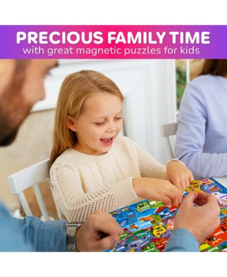 3 Set Kids Puzzles for 3-5 Years Old - Educational Toddler Map Puzzle USA World - Wooden or Magnetic