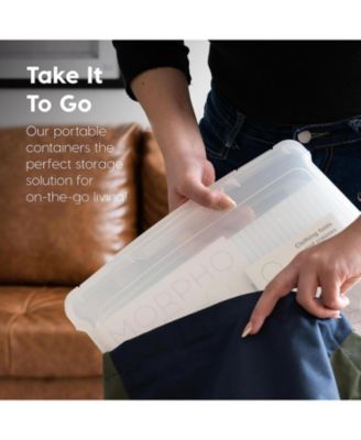 10 Pack 8.5" x 11" Portable Project Case Container with Snap-Tight Latch, Clear