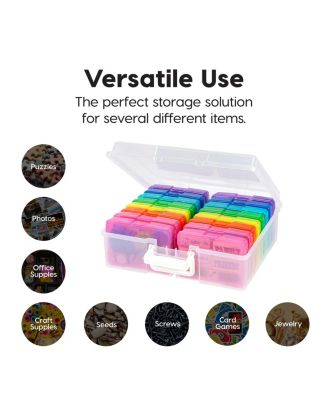 IRIS 2 Pack Extra Large 4" x 6" Photo and Embellishment Craft Keeper with 16 cases, Multicolored