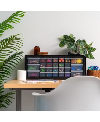 2 Pack 26 Drawer Parts Cabinet Teacher Toolbox Organizer for Classroom, Screw, Hardware Storage Organizer, Small Parts, Black