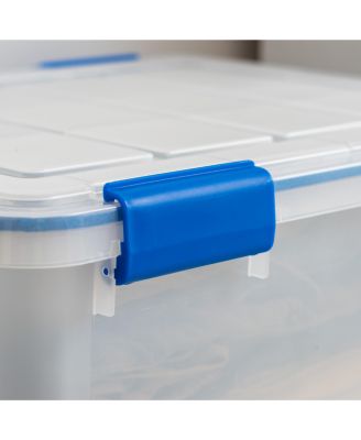 44 Quart and 26.5 Quart WeatherPro Storage Box Combo with Durable Lid and Seal and Secure Latching Buckles