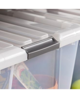 45qt Clear View Plastic Storage Bin with Lid and Latching Buckles