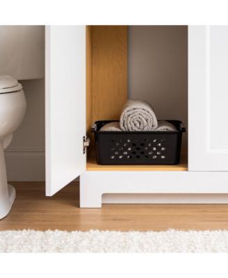 6 Pack Shelf Storage Basket Organizer for Pantries, Black