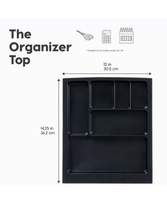 3 Drawer Rolling Storage Cart with Organizer Top, Black