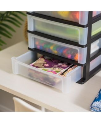 USA 4-Drawer Desktop Storage Unit, 2 Pack, White